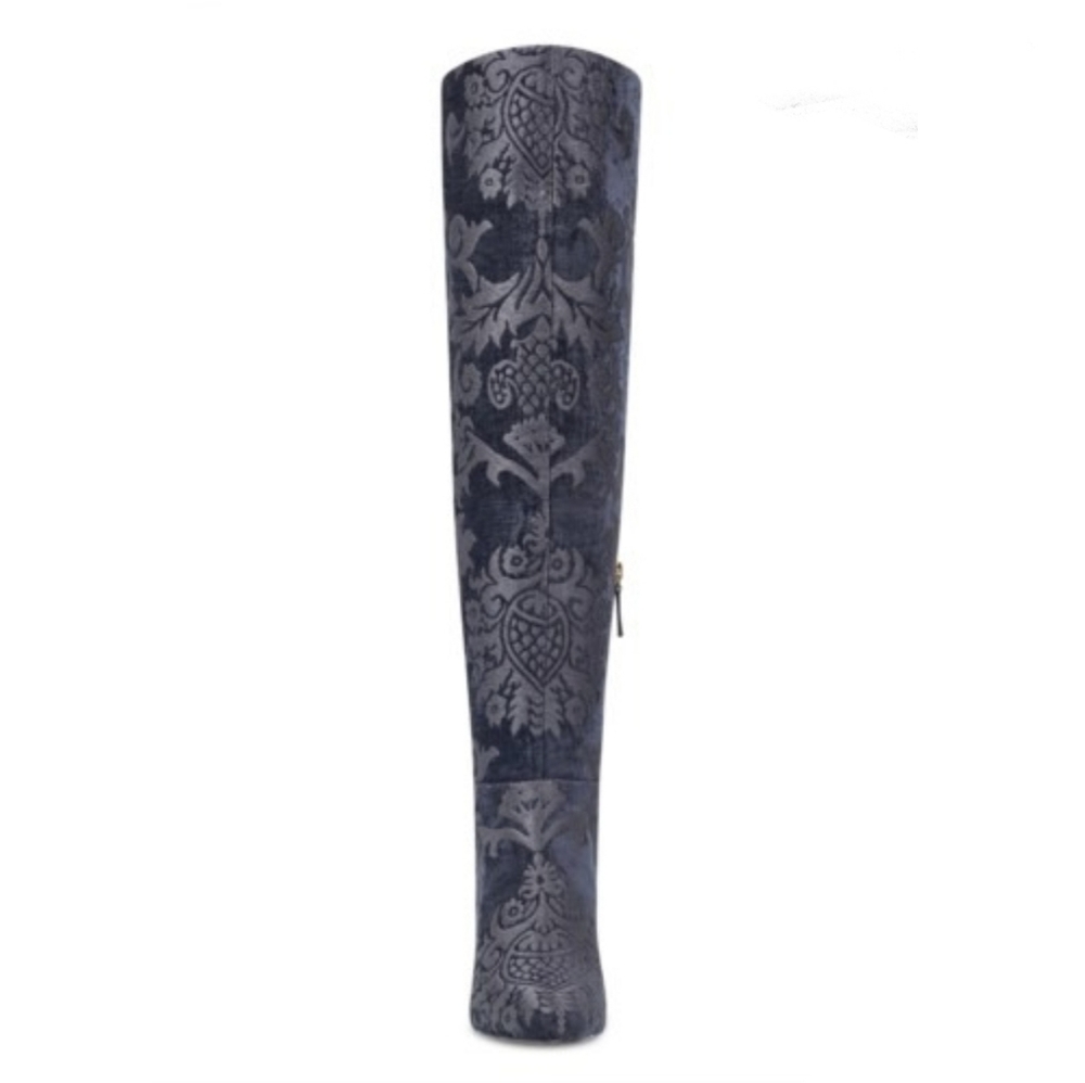 Stunning Brocade Print Nine West OTK Boots - Picture 4 of 8